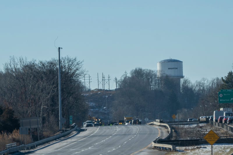 Monday's sinkhole came less than two months after a sinkhole closed I-80 at the same in Wharton on Dec. 26, 2024 (pictured here)