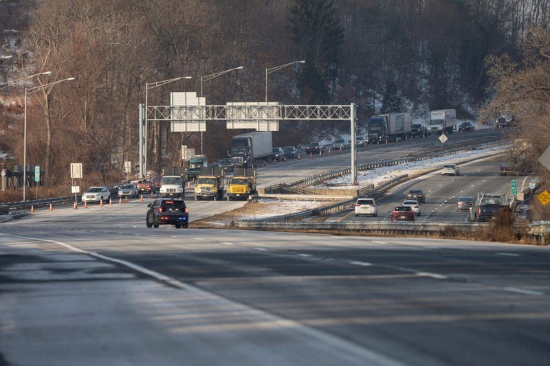A portion of eastbound I-80 in Wharton was blocked off for days amid the work, as seen here on Dec. 27, 2024