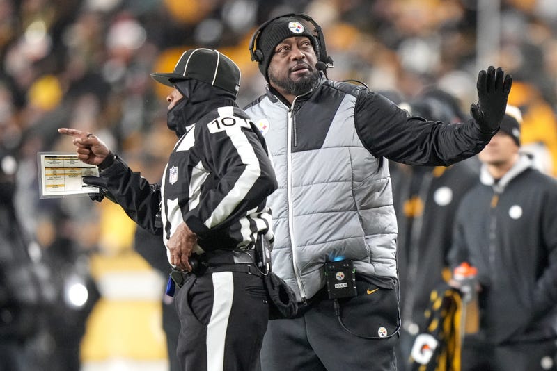 Mike Tomlin with a ref