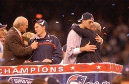 Bill Belichick, Terry Bradshaw, Tom Brady and Robert Kraft