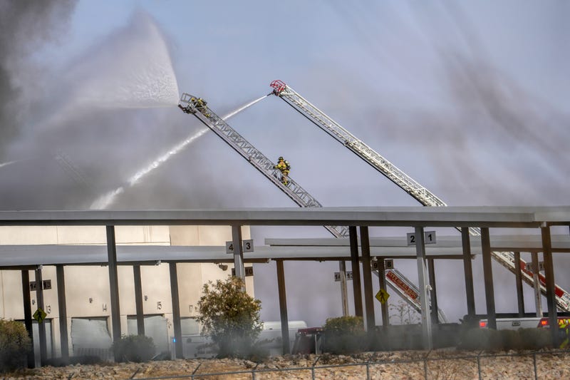 El Paso firefighters battle a fire at the Sun Metro Operations Center in East El Paso. The fire started around 1 p.m. at 10151 Montana Ave. near Wedgewood Drive, El Paso Fire Department officials said.
