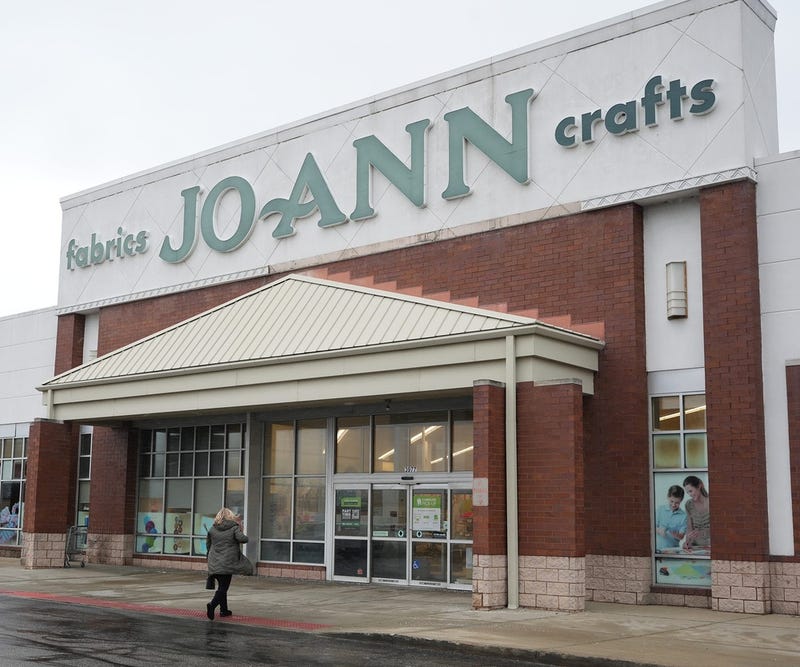 A shopper heads into the Joann fabric and craft store on Medina Road on Thursday, Feb. 13, 2025 in Akron.