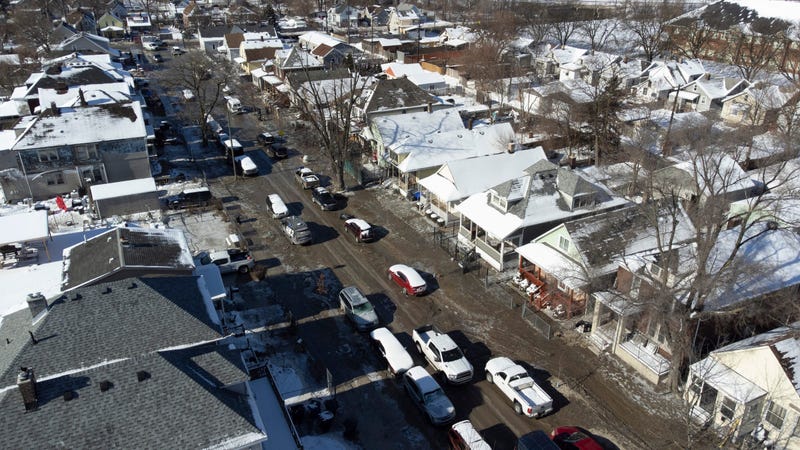 Aerial view of street