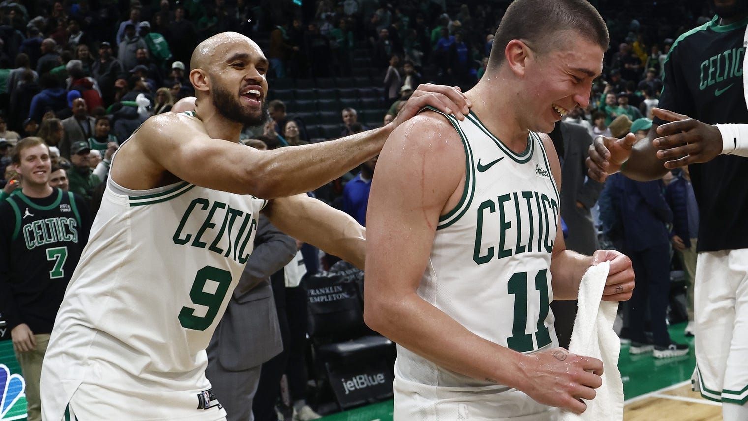 A closer look at the history made by Payton Pritchard and Derrick White in win over Trail Blazers