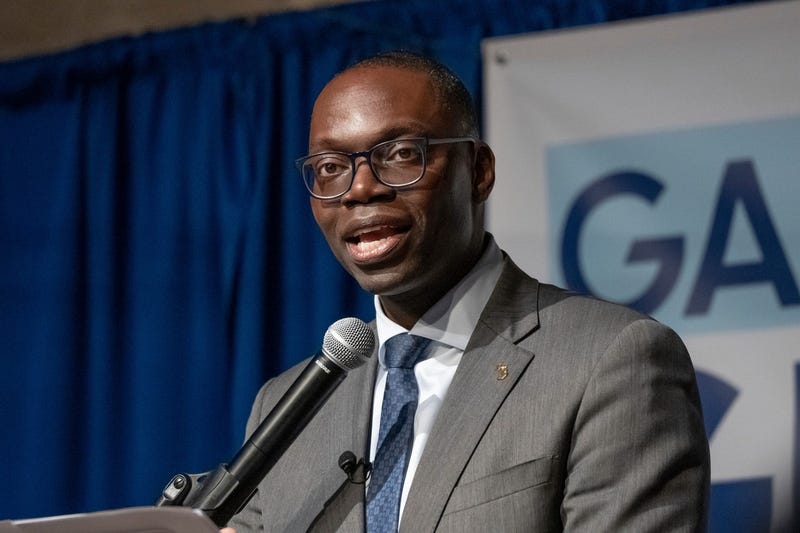 Lt. Gov. Garlin Gilchrist at a podium