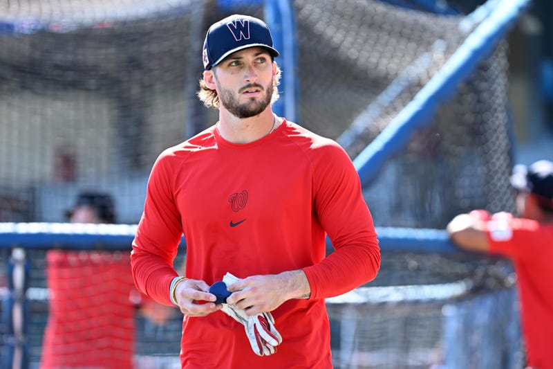 Dylan Crews before a game during BP