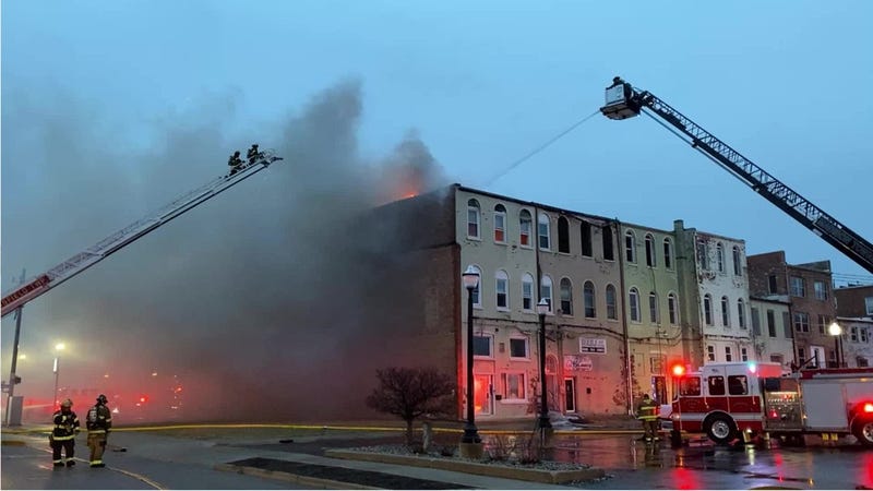 Firefighters responding to Adrian fire Saturday