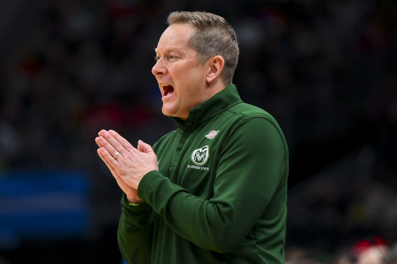 Colorado State Rams head coach Niko Medved who lost to Maryland in the NCAA tournament Sunday on a buzzer-beater. Medved, who is a Minnesota native and former Gopher assistant, is thought to be a top choice to be the program's next head coach.