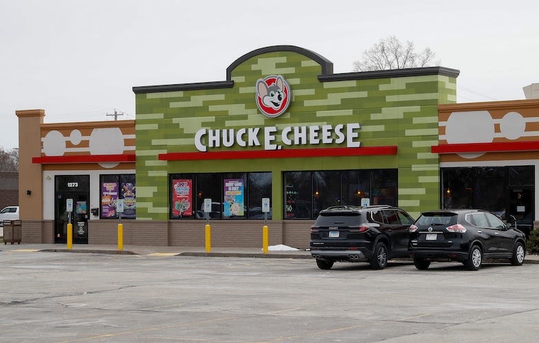Outside of a Chuck E. Cheese