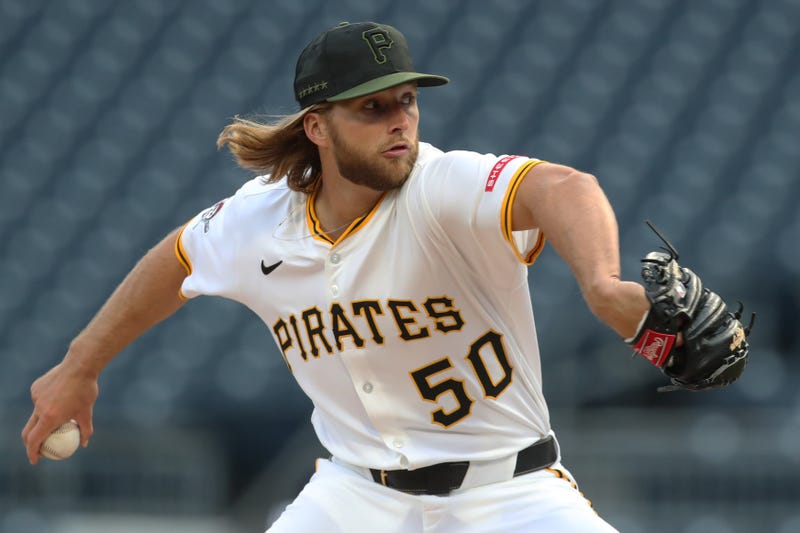 Carmen Mlodzinski pitching at PNC Park
