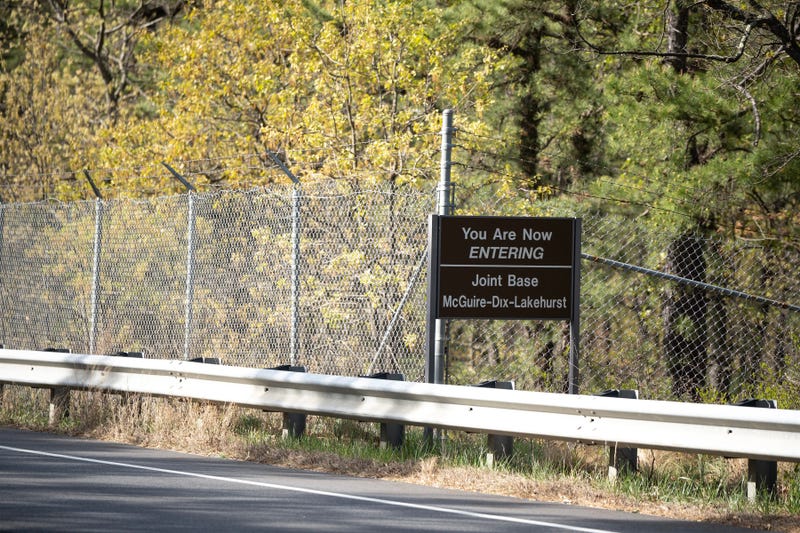 The entrance to Joint Base McGuire-Dix-Lakehurst in Burlington County, New Jersey this year