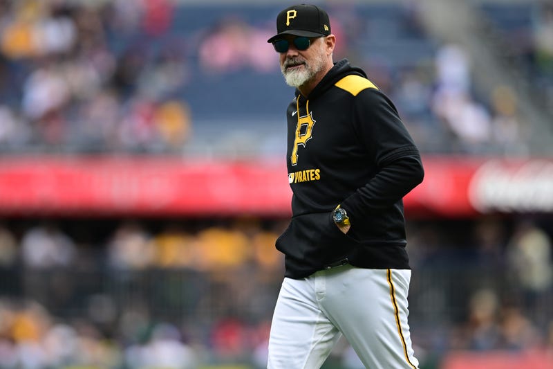 Former Pittsburgh Pirates manager Derek Shelton (17) walks to the dugout after a pitching change during the fourth inning against the San Diego Padres at PNC Park. Mandatory Credit:
