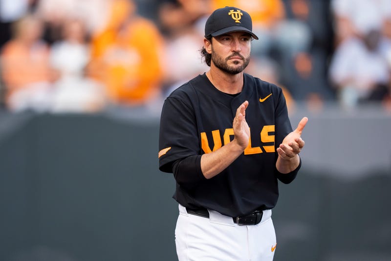 Tennessee head coach Tony Vitello during a college baseball game between Tennessee and Vanderbilt