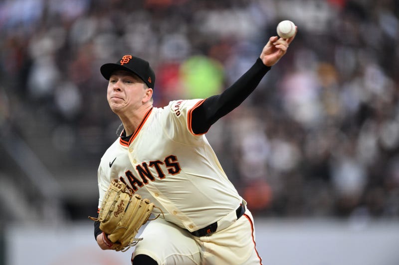 San Francisco Giants starting pitcher Kyle Harrison (45) throws against the San Diego Padres in the third inning at Oracle Park.