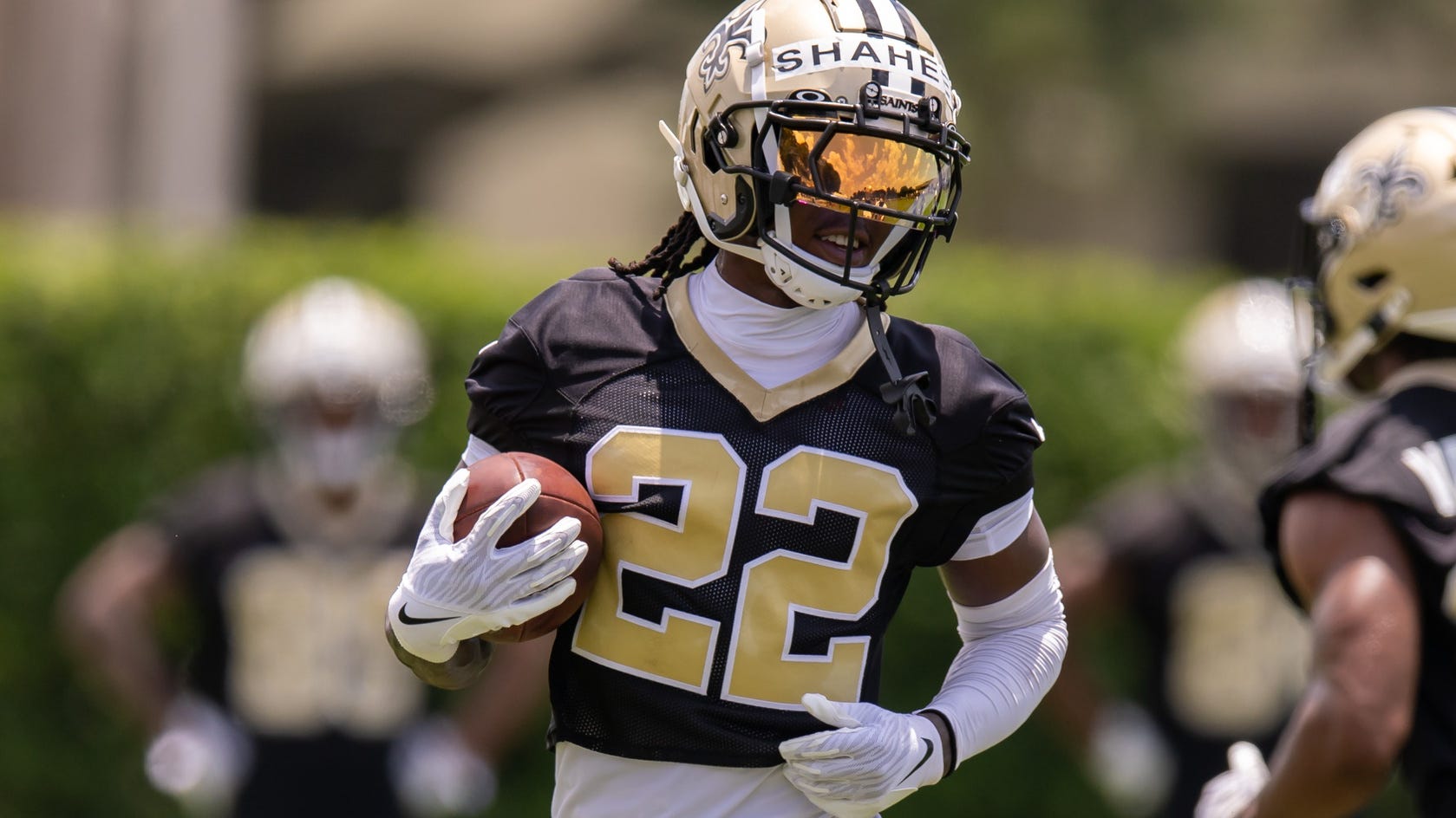 Rashid Shaheed bulked up. He's showing why early in Saints camp.