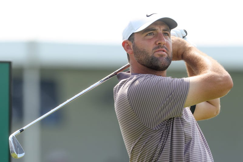 Scottie Scheffler follow through at US Open