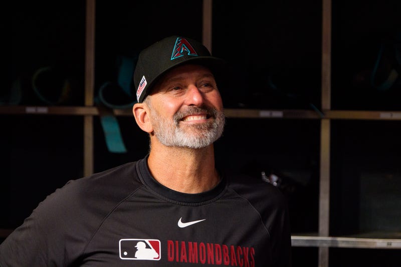 Arizona Diamondbacks manager Torey Lovullo (17) smiles after a victory against the San Diego Padres at Chase Field