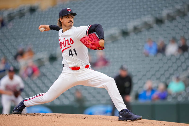 Minnesota Twins pitcher Joe Ryan (41) pitches against the Seattle Mariners in the first inning at Target Field. 
