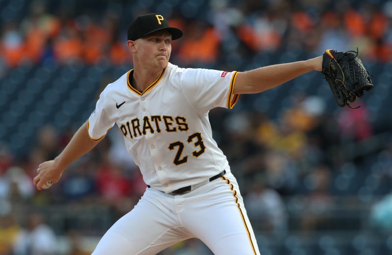 Mitch Keller pitching at home