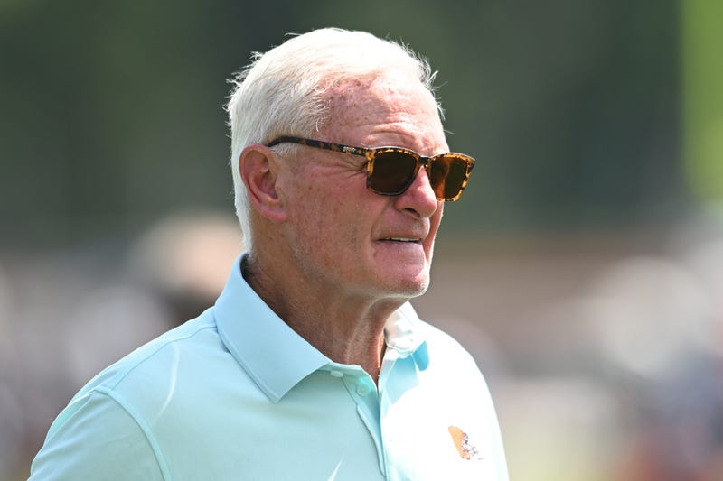 Jul 28, 2025; Berea, OH, USA; Cleveland Browns managing and principal partner Jimmy Haslam during training camp at CrossCountry Mortgage Campus.