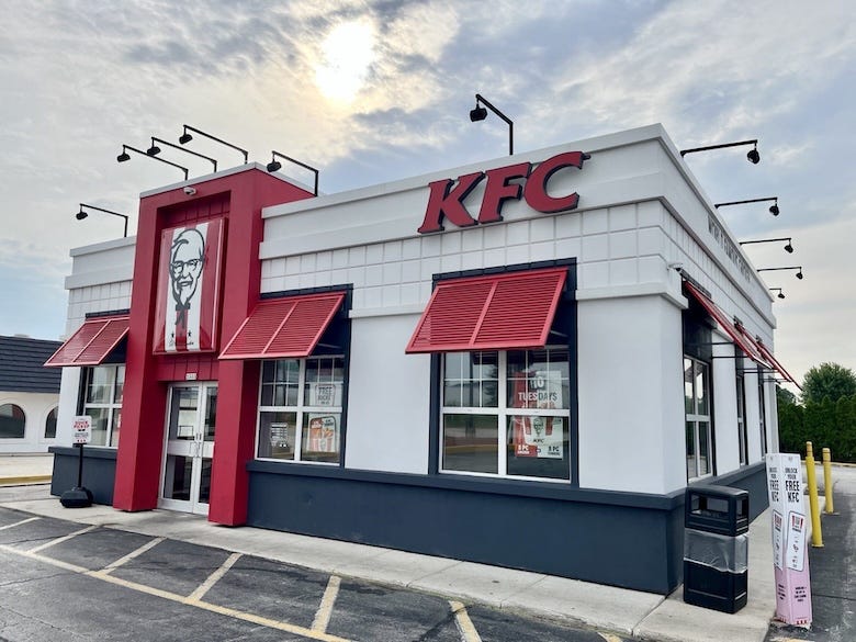 Outside a KFC restaurant