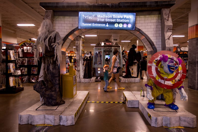 The entrance to Spirit Halloween’s 2025 Haunted Subway theme at the Shoppes of Solana in West El Paso on Wednesday, Aug. 13, 2025.