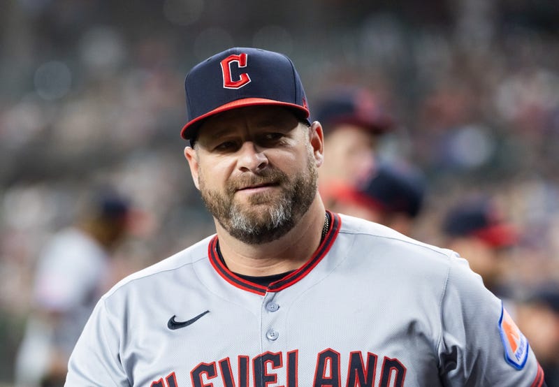 Aug 19, 2025; Phoenix, Arizona, USA; Cleveland Guardians manager Stephen Vogt in the first inning against the Arizona Diamondbacks at Chase Field.