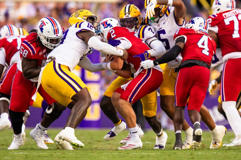 LSU's defense makes a play against Louisiana Tech