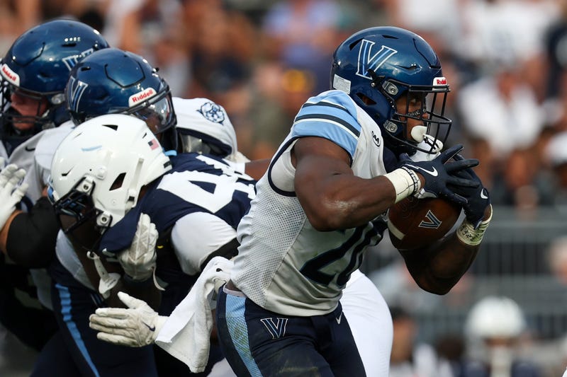 Villanova Wildcats running back Isaiah Ragland (20) runs with the ball during the fourth quarter against the Penn State Nittany Lions at Beaver Stadium, Sept. 13, 2025, in University Park, Pennsylvania.