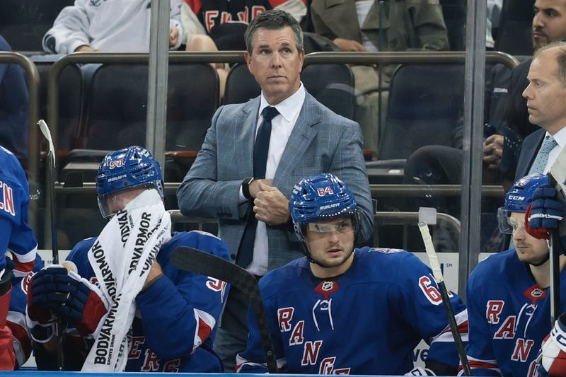 Mike Sullivan behind the bench for the Rangers
