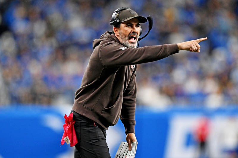  Cleveland Browns head coach Kevin Stefanski reacts after the game against the Detroit Lions at Ford Field