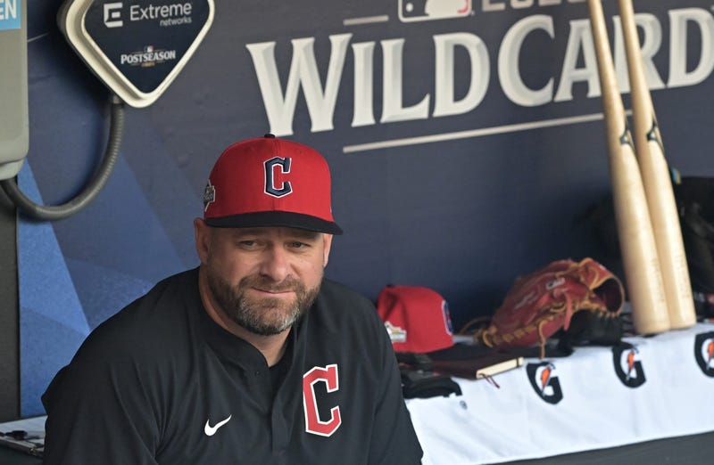 Oct 2, 2025; Cleveland, Ohio, USA; Cleveland Guardians manager Stephen Vogt (12) before game three of the Wildcard round for the 2025 MLB playoffs at Progressive Field. Mandatory Credit: Ken Blaze-Imagn Images
