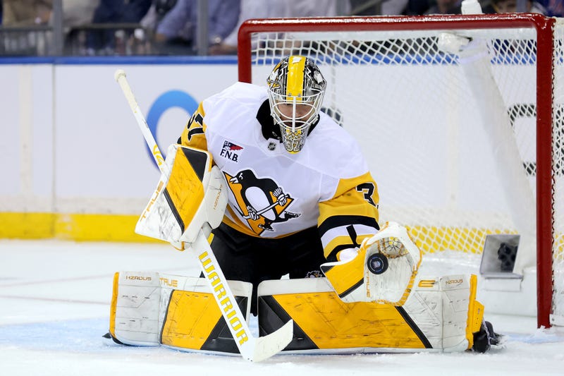 Arturs Silovs in net for Pens vs Rangers