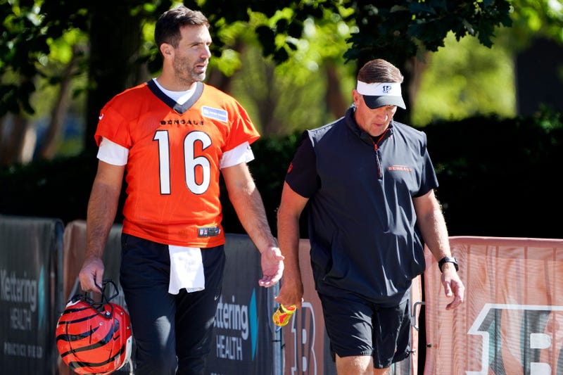 Cincinnati Bengals quarterback Joe Flacco (16) walks out of Paycor Stadium to the practice fields, Wednesday, Oct. 8, 2025, in downtown Cincinnati. © Frank Bowen IV/The Enquirer / USA TODAY NETWORK via Imagn Images