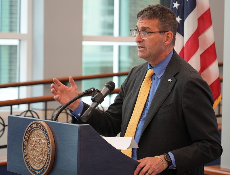 Gov. Matt Meyer speaks at an event where he signed seven bills into law on Sept. 3, 2025. The laws are aimed at improving housing in Delaware.