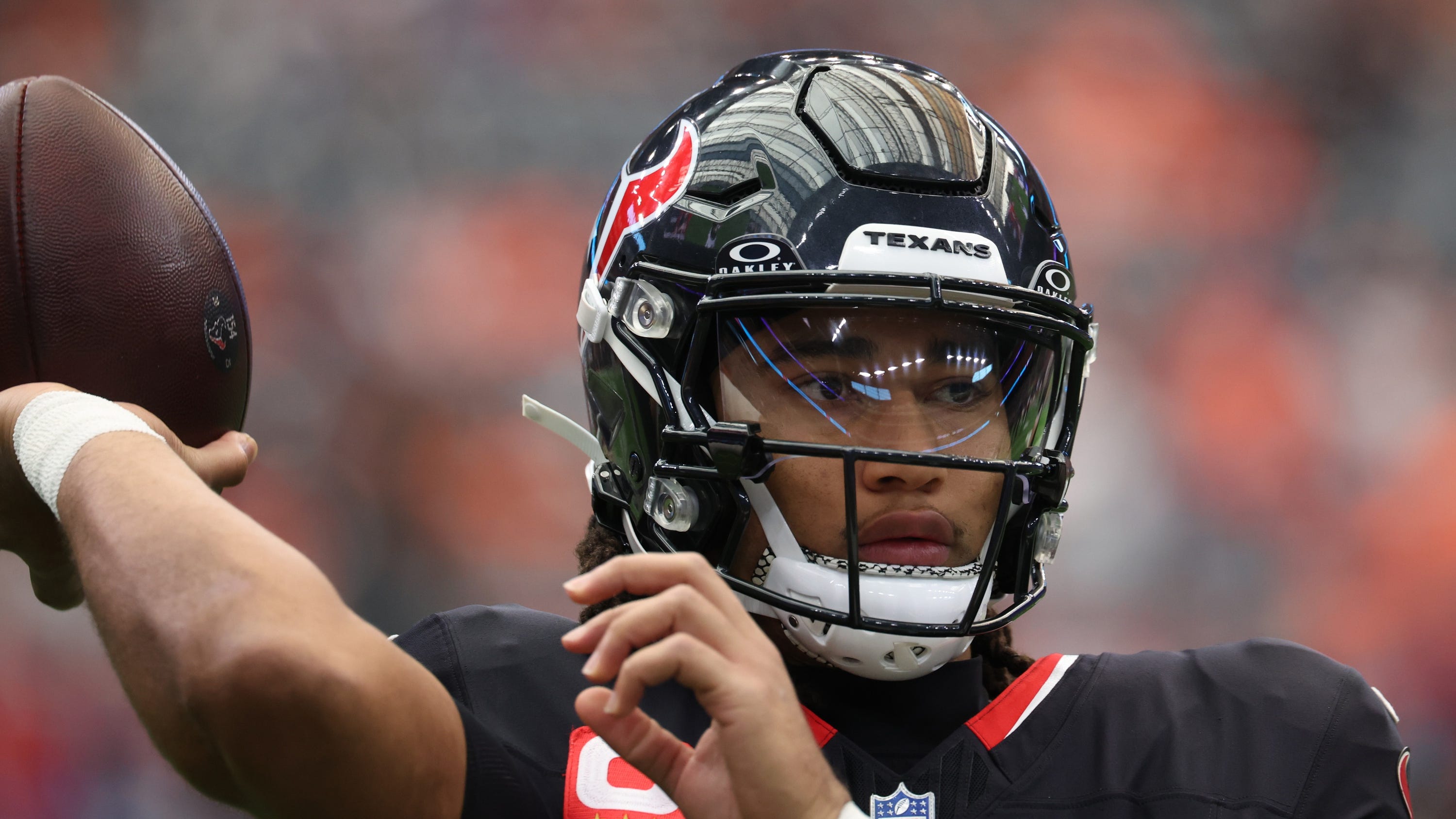 C.J. Stroud walks off field after hard hit from Broncos' Kris Abrams-Draine