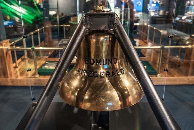 The Edmund Fitzgerald bell that was cut from the wreckage sits on display at the Great Lakes Shipwreck Museum at Whitefish Point in Paradise on Thursday, October 30, 2025.