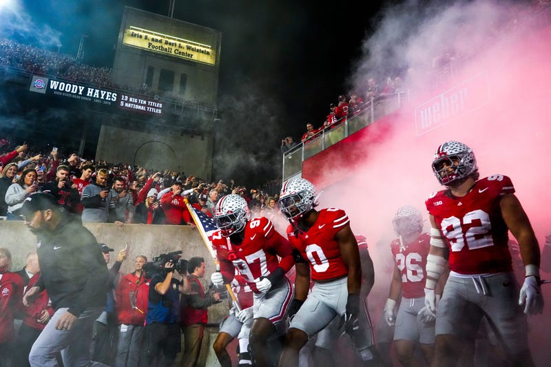 Ohio State head coach Ryan Day and the Buckeyes take the field before the NCAA college football game against the UCLA Bruins at Ohio Stadium on Saturday, Nov. 15, 2025 in Columbus, Ohio.© Samantha Madar/Columbus Dispatch / USA TODAY NETWORK via Imagn Images
