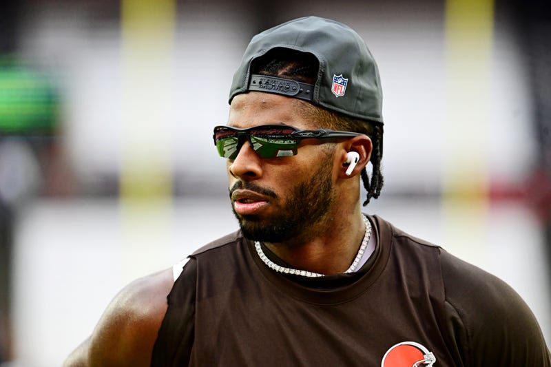 Nov 30, 2025; Cleveland, Ohio, USA; Cleveland Browns quarterback Shedeur Sanders (12) warms up before the game against the San Francisco 49ers at Huntington Bank Field. Mandatory Credit: Ken Blaze-Imagn Images