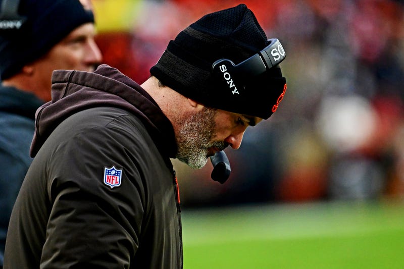 Nov 30, 2025; Cleveland, Ohio, USA; The Cleveland Browns head coach Kevin Stefanski looks on during the second half against the San Francisco 49ers at Huntington Bank Field. Mandatory Credit: Ken Blaze-Imagn Images