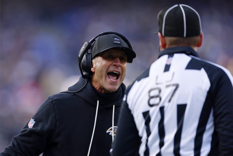 John Harbaugh yelling at ref