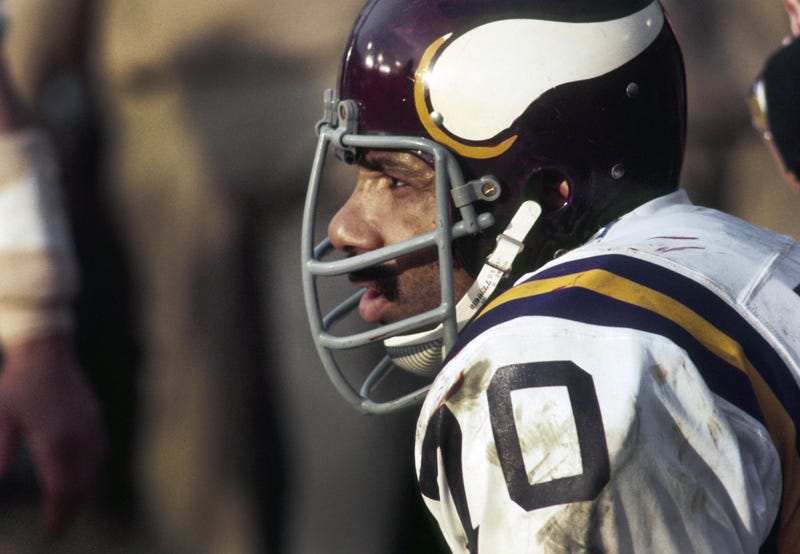 Jan 11, 1970- Minnesota Vikings defensive end Jim Marshall (70) on the sideline against the Kansas City Chiefs during Super Bowl IV at Tulane Stadium. The Chiefs defeated the Vikings 24-7.