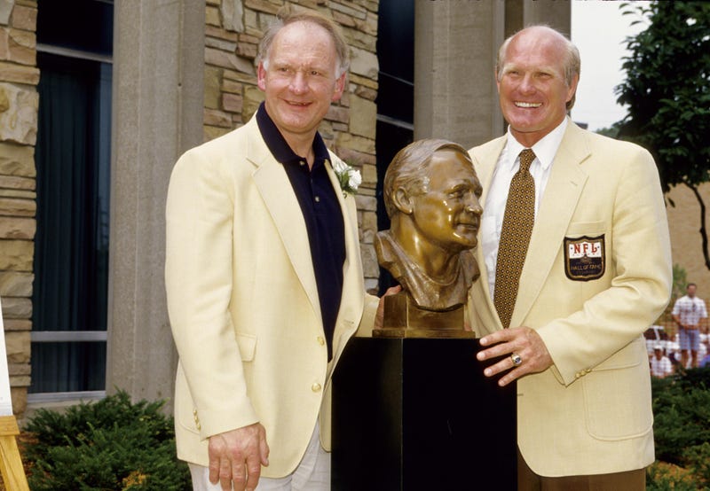 Terry Bradshaw and Mike Webster at Hall of Fame