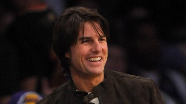 Tom Cruise attends a Los Angeles Lakers game at Staples Center