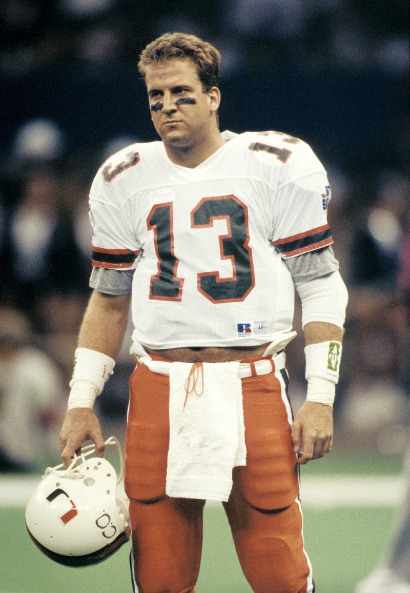 Miami Hurricanes quarterback Gino Torretta (13) during the 1993 Sugar Bowl 