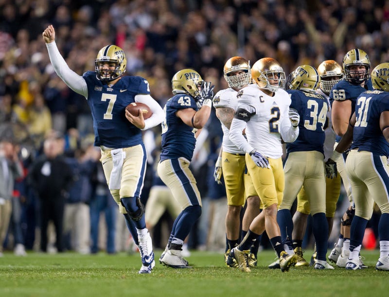 Tom Savage with arm in air as Pitt beat Notre Dame
