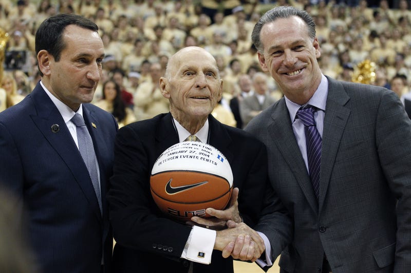 Dick Groat with Jamie Dixon and Mike Krzyzewski
