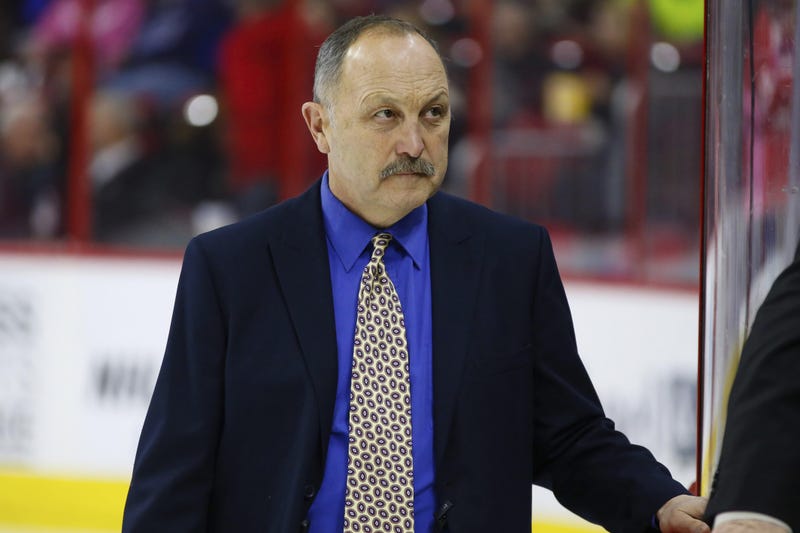 Buffalo Sabres assistant coach Bryan Trottier before the start of the game against the Carolina Hurricanes at PNC Arena.