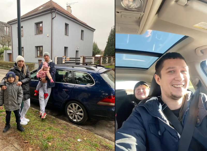 A man named Sergei fled with his family to the Czech Republic in a Long Island woman's refurbished Volkswagen