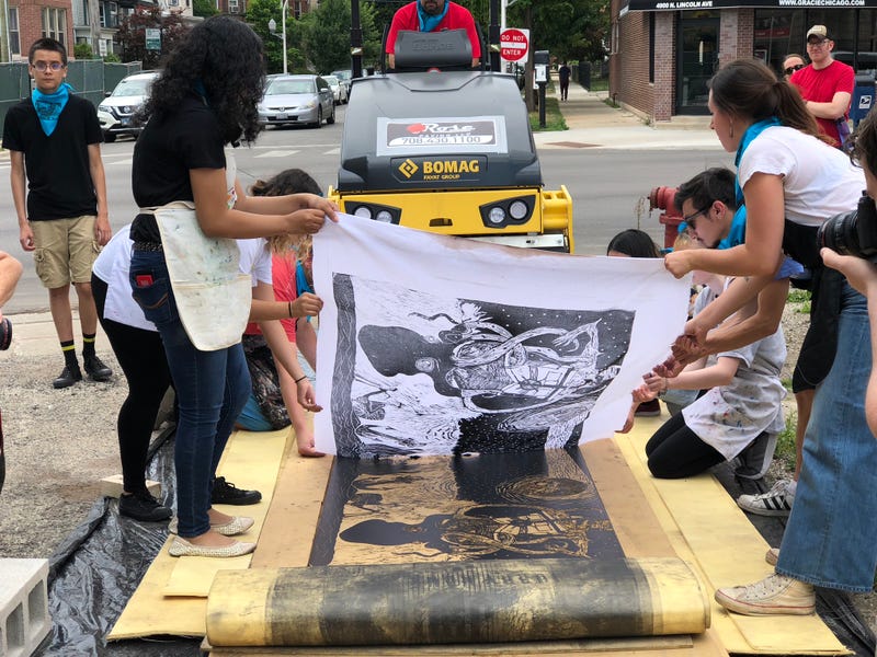 printmaking with a steamroller